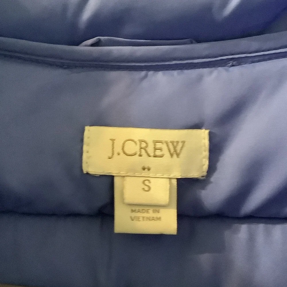 J. Crew‎ light blue Quilted Vest, small, full zip